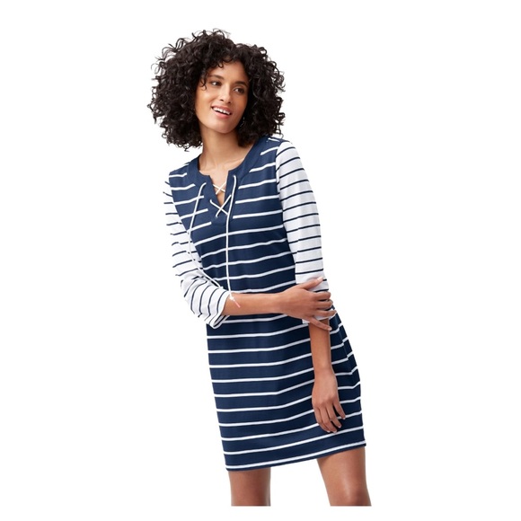 Tommy Bahama Dresses & Skirts - NWT Tommy Bahama Floricita Stripe Shift Dress Navy/White Stripes Size Medium